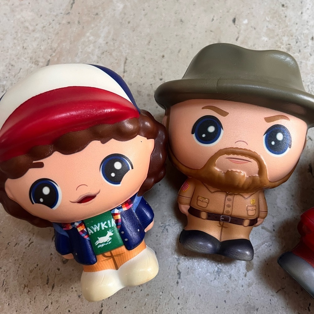Stranger Things Orb Soft'N Slo Squishies 4 Pc. Hopper, Lucas, Dustin and Eleven - Picture 2 of 8